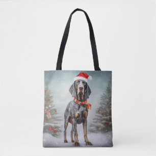 Bluetick Coonhound Hund i Snö jul Tygkasse