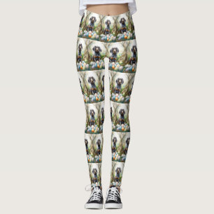 Bluetick Coonhound Hund med påskägg Semester Leggings