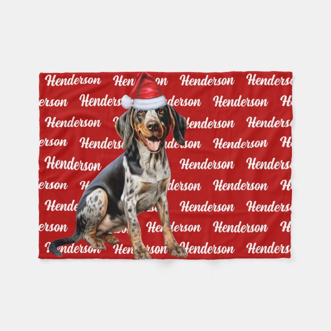 Bluetick Coonhound Hund Namn jul Helgdag Fleecefilt (Framsidan (Horisontell))