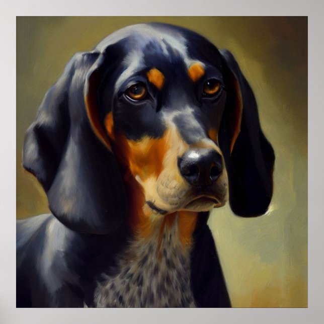 Bluetick Coonhound Hund Poster (Framsidan)
