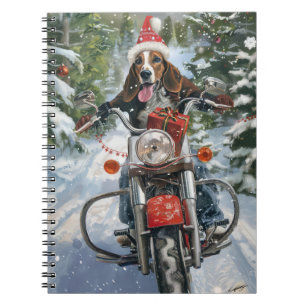 Bluetick Coonhound Hund Riding Motorcle jul Anteckningsbok