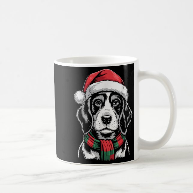 Bluetick Coonhound Hund Santa Hat F-julkostu Kaffemugg (Höger)