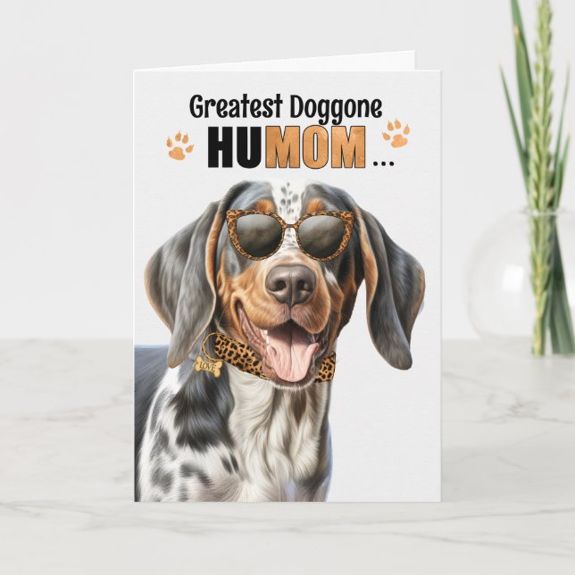 Bluetick Coonhound Hund Underbarare HuMOM Mors dag Helgkort (Framsida)