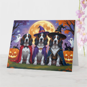 Bluetick Coonhound Hundar Pumpkin Halloween Funny Kort