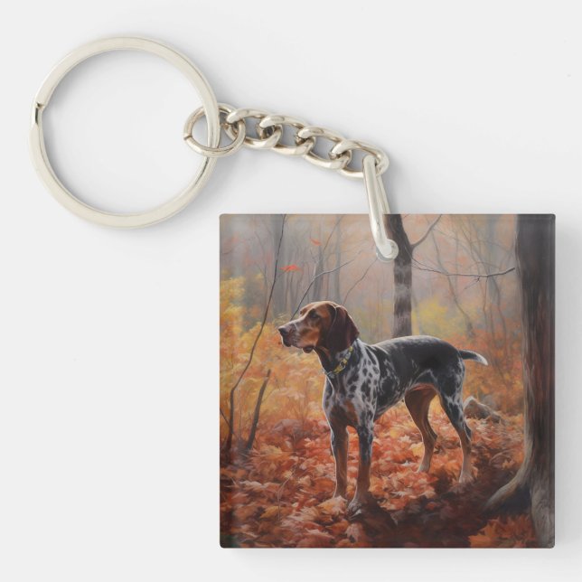 Bluetick Coonhound i Höst löv Fall Inspire (Framsidan)