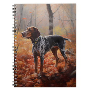 Bluetick Coonhound i Höst löv Fall Inspire Anteckningsbok