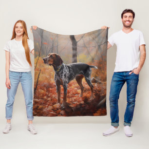Bluetick Coonhound i Höst löv Fall Inspire Fleecefilt
