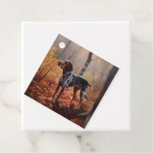 Bluetick Coonhound i Höst löv Fall Inspire Gåvor Etiketter
