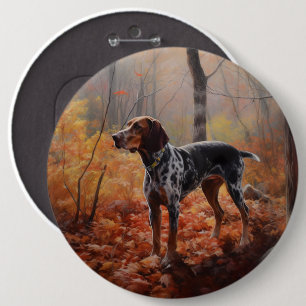 Bluetick Coonhound i Höst löv Fall Inspire Knapp