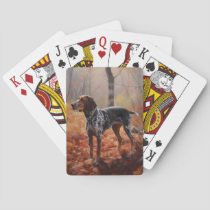 Bluetick Coonhound i höstlöv Fall Inspire Casinokort
