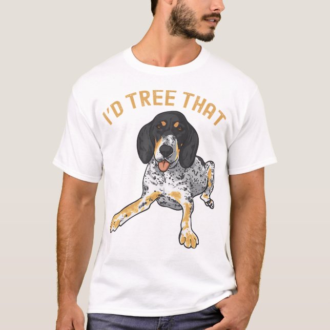 Bluetick Coonhound ID Träd som T Shirt (Framsida)