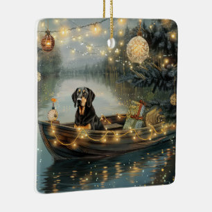 Bluetick Coonhound-julfesten Julgransprydnad Keramik