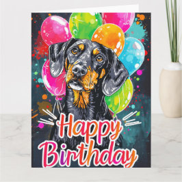 Bluetick Coonhound med ballonger Kort