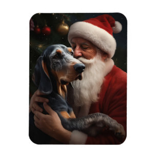 Bluetick Coonhound Med Tomte Jul Magnet