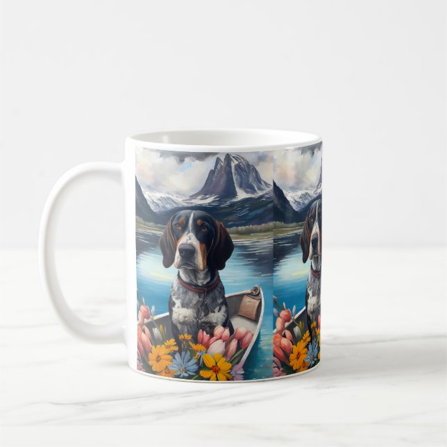 Bluetick Coonhound på en paddel: Ett naturskönt äv Kaffemugg (Vänster)
