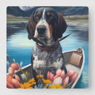 Bluetick Coonhound på en Paddle: En Scenia Äventyr Fyrkantig Klocka
