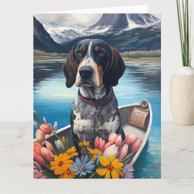 Bluetick Coonhound på en Paddle: En Scenia Äventyr Kort (Framsida)