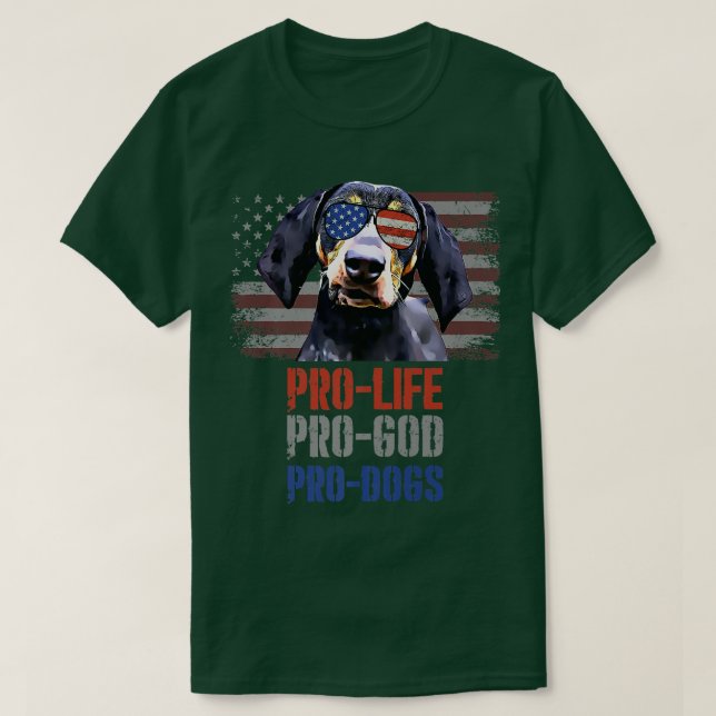 Bluetick Coonhound Pro Life Pro God Pro Hundar Pre T Shirt (Design framsida)