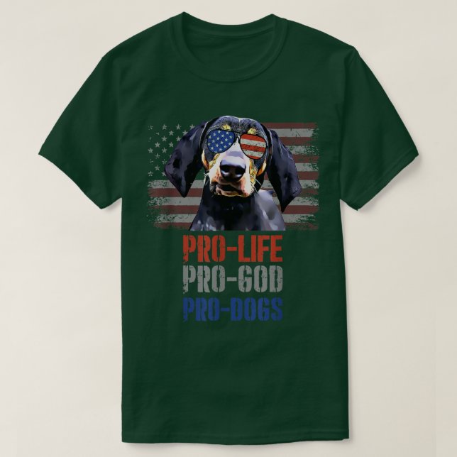 Bluetick Coonhound Pro Life Pro God Pro Hundar T-S T Shirt (Design framsida)