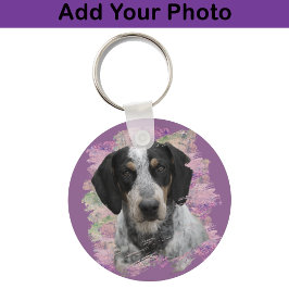 Bluetick Coonhound Rosa Lilac Hund älskare Photo Nyckelring