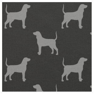 Bluetick Coonhound Silhouettes Grått och Black Tyg
