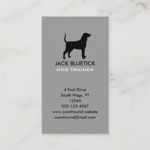 Bluetick Coonhound Siluett Vertikal Visitkort