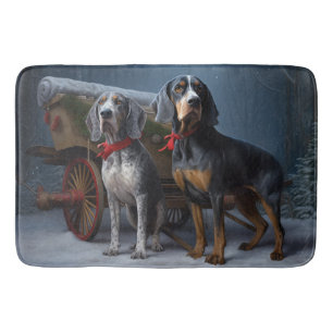 Bluetick Coonhound Snöig släde Juldekoration Badrumsmatta