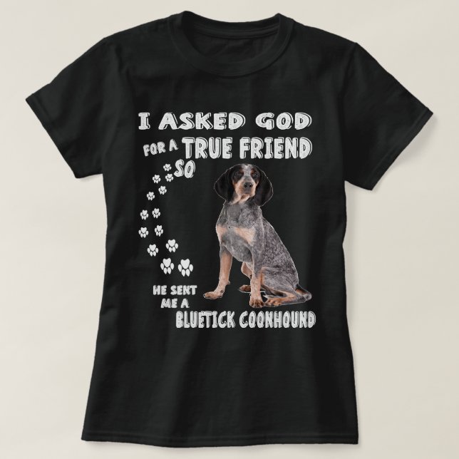 Bluetick Coonhound som säger Mamma Pappa Print, Ra T Shirt (Design framsida)