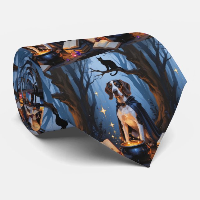 Bluetick Coonhound Whimsisk Halloween-målning Slips (Rullad)