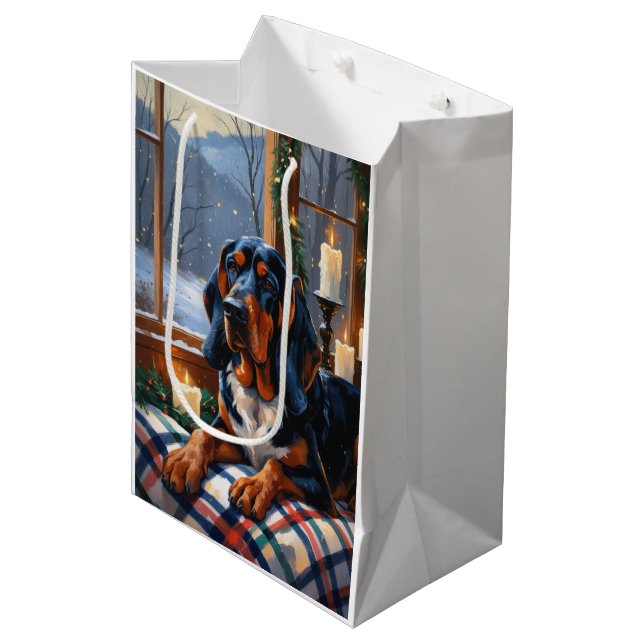 Bluetick Coonhound With Christmas Lights Holiday (Framsidan Vinklad)