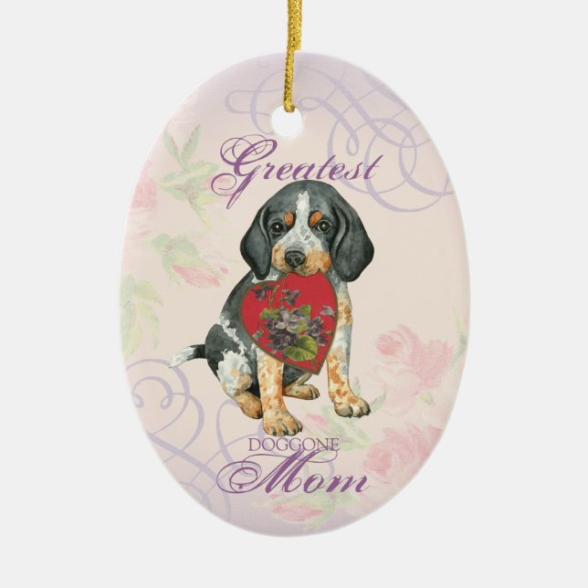 Bluetick Heart Mamma Ceramic Ornament (Framsidan)