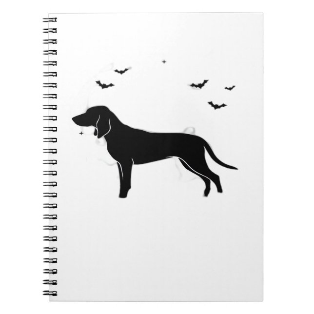 Bluetick Hund - Halloween Måne Silhouette Classic  Anteckningsbok (Framsidan)