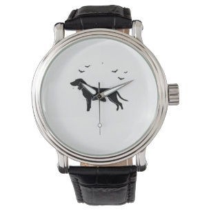 Bluetick Hund - Halloween Måne Silhouette Classic Armbandsur