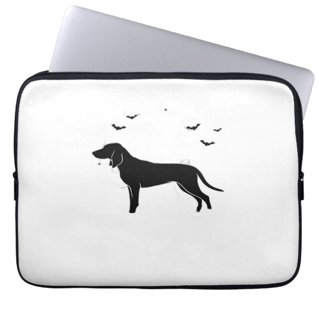 Bluetick Hund - Halloween Måne Silhouette Classic  Laptop Fodral (Framsidan)