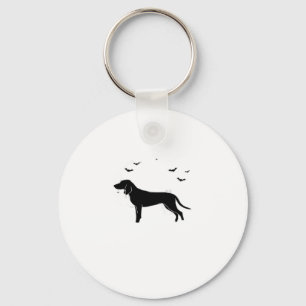 Bluetick Hund � Halloween Måne Silhouette Classic Nyckelring