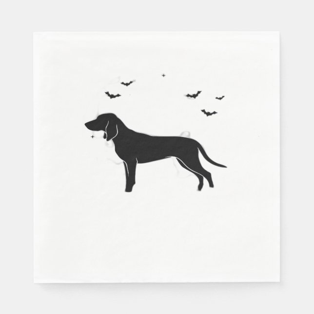 Bluetick Hund - Halloween Måne Silhouette Classic  Pappersservett (Framsidan)