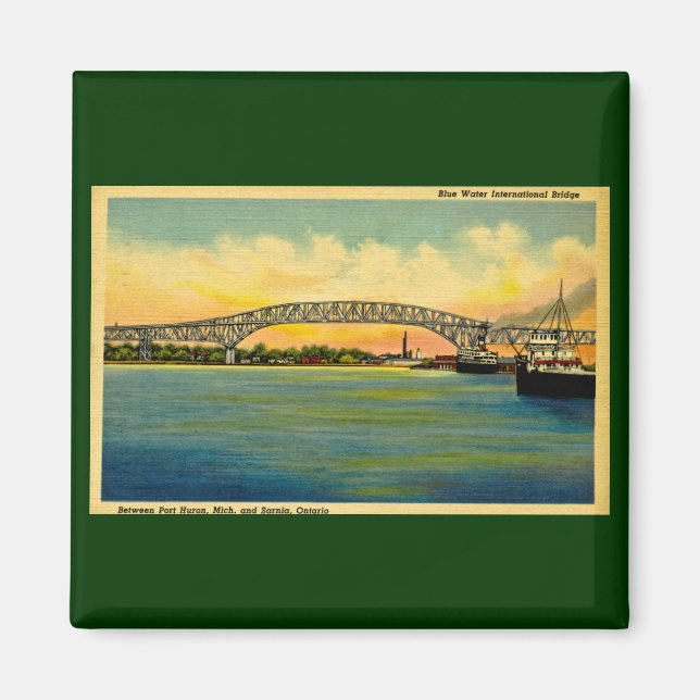 Bluewater Bridge Port Huron Michigan Magnet (Framsidan)