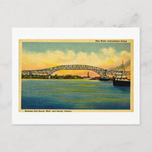 Bluewater Bridge Port Huron Michigan Vykort