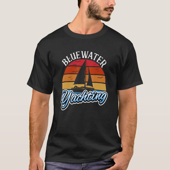 Bluewater Yachting Kapten Sailor Skipper Sailor T Shirt (Framsida)