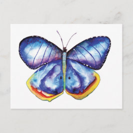 BlueWatercolor Butterfly Art-vykort Vykort