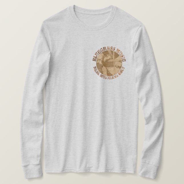 Bluewn Music Real Musician Only Wood Players T Shirt (Design framsida)