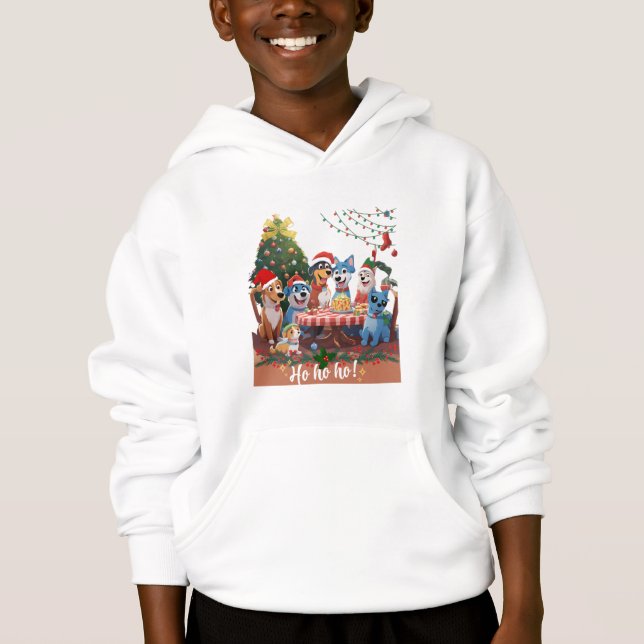 Bluey Family jul Party T Shirt (Framsida)