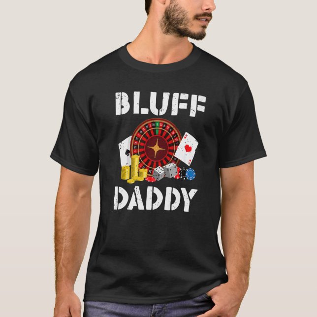 Bluff Pappa-spelkort Funny Poker Premium T Shirt (Framsida)