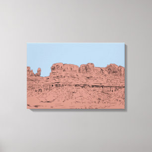 Bluff, Utah Illustration Canvastryck