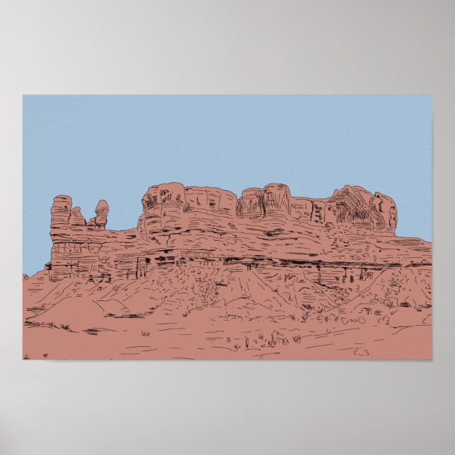 Bluff, Utah-illustration Poster (Framsidan)