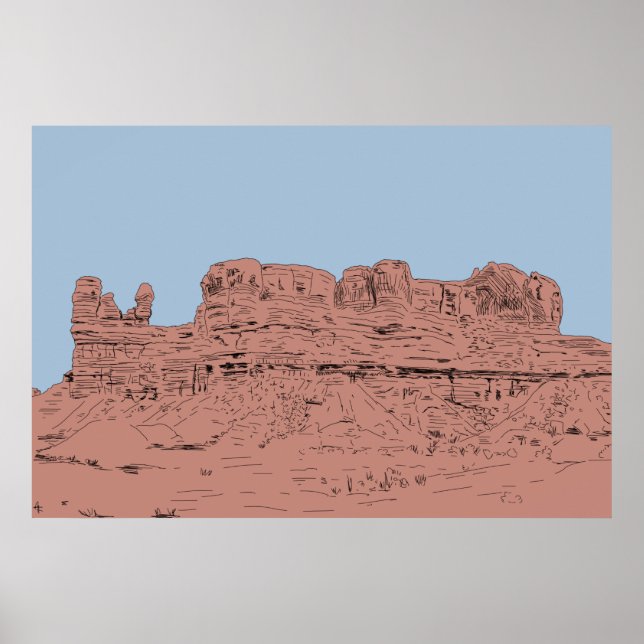 Bluff, Utah Illustration Poster (Framsidan)