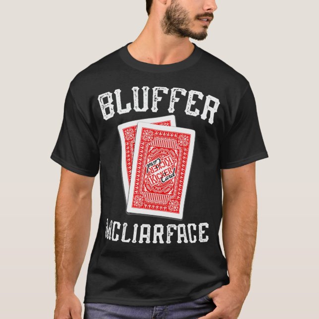Bluffer McLiarface Funny Poker  T Shirt (Framsida)