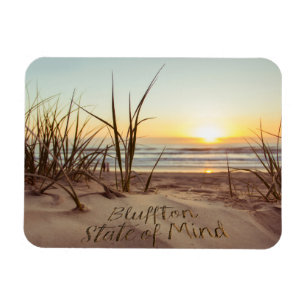 Bluffton State of Mind Skriven i sanden SC Beach Magnet
