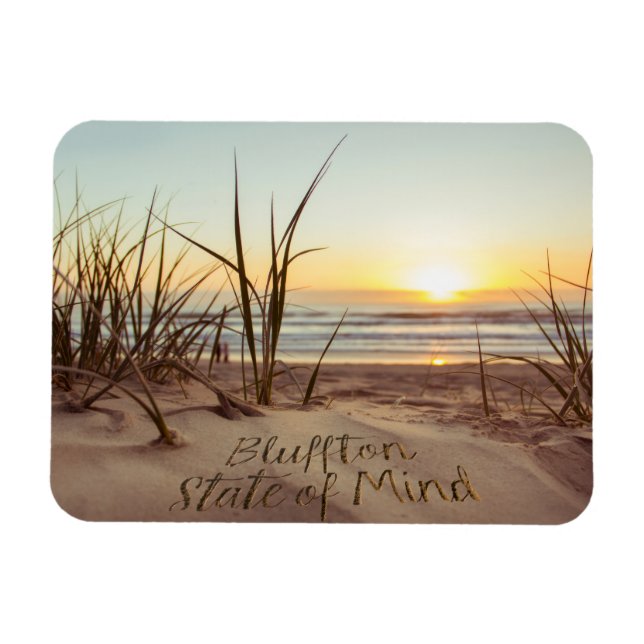Bluffton State of Mind Skriven i sanden SC Beach Magnet (Horisontell)