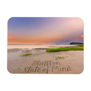 Bluffton State of Mind Skriven i sanden SC Beach Magnet
